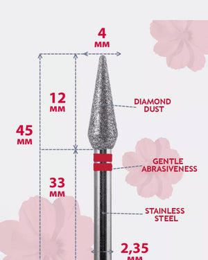 Diamond Bit "Cone" 4 mm – Red Grit