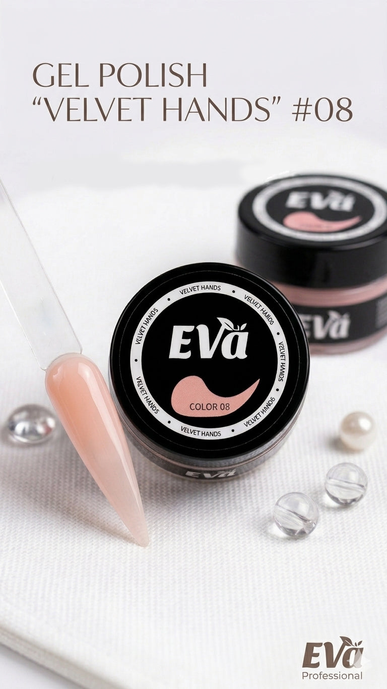 EVĂ Velvet Hands Builder Gel Color 08 | Thick Hard Gel (HEMA & TPO Free), 0.5 fl oz