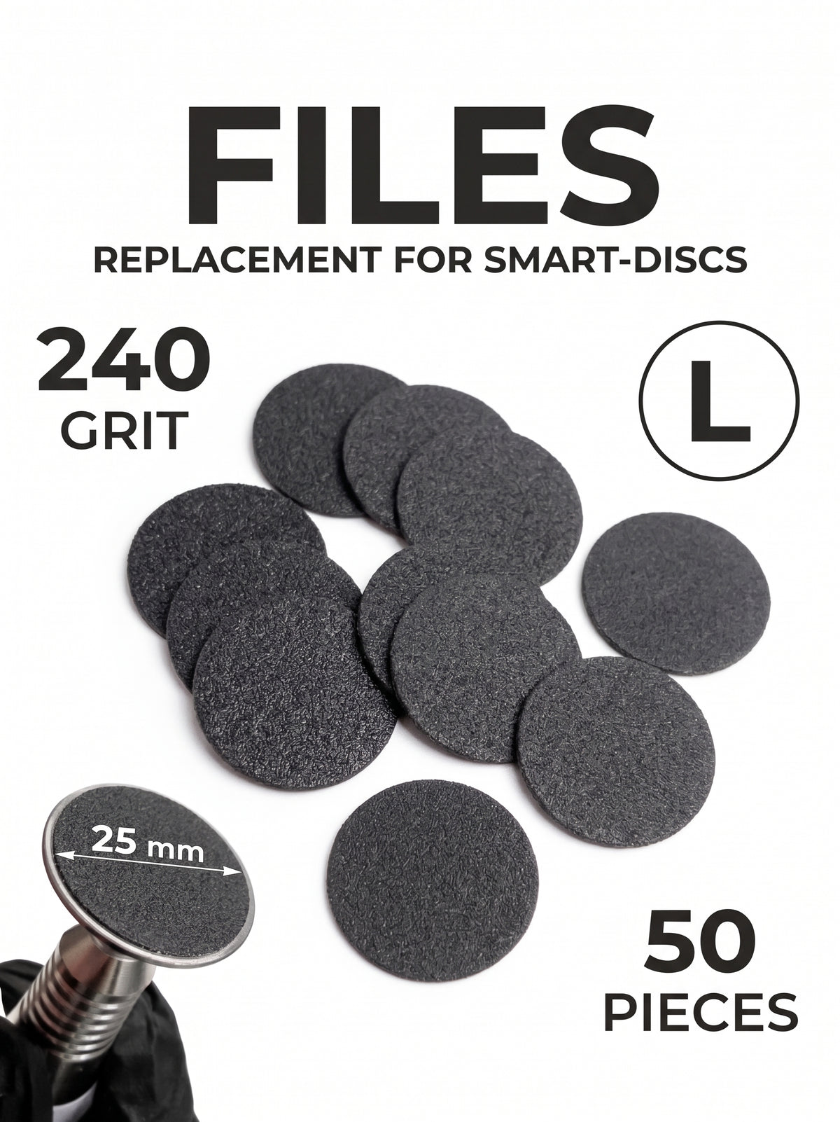 Disposable rit Refill Pads for Pedicure Disc 50 pcs, 25mm, L (240 G)