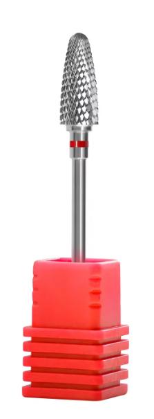 Velvet Hands Premium Carbide Nail Drill Bit Removal Type, Red Grit, 13mm