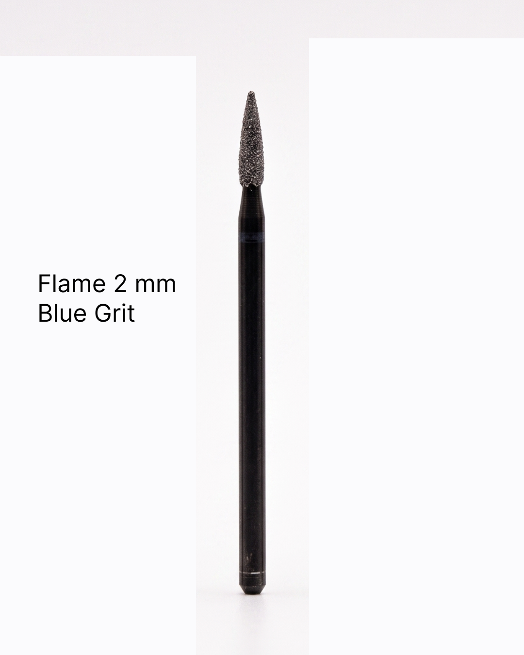 Velvet Hands Diamond Bit "Flame" 2 mm Black Diamond Coated, Blue Grit