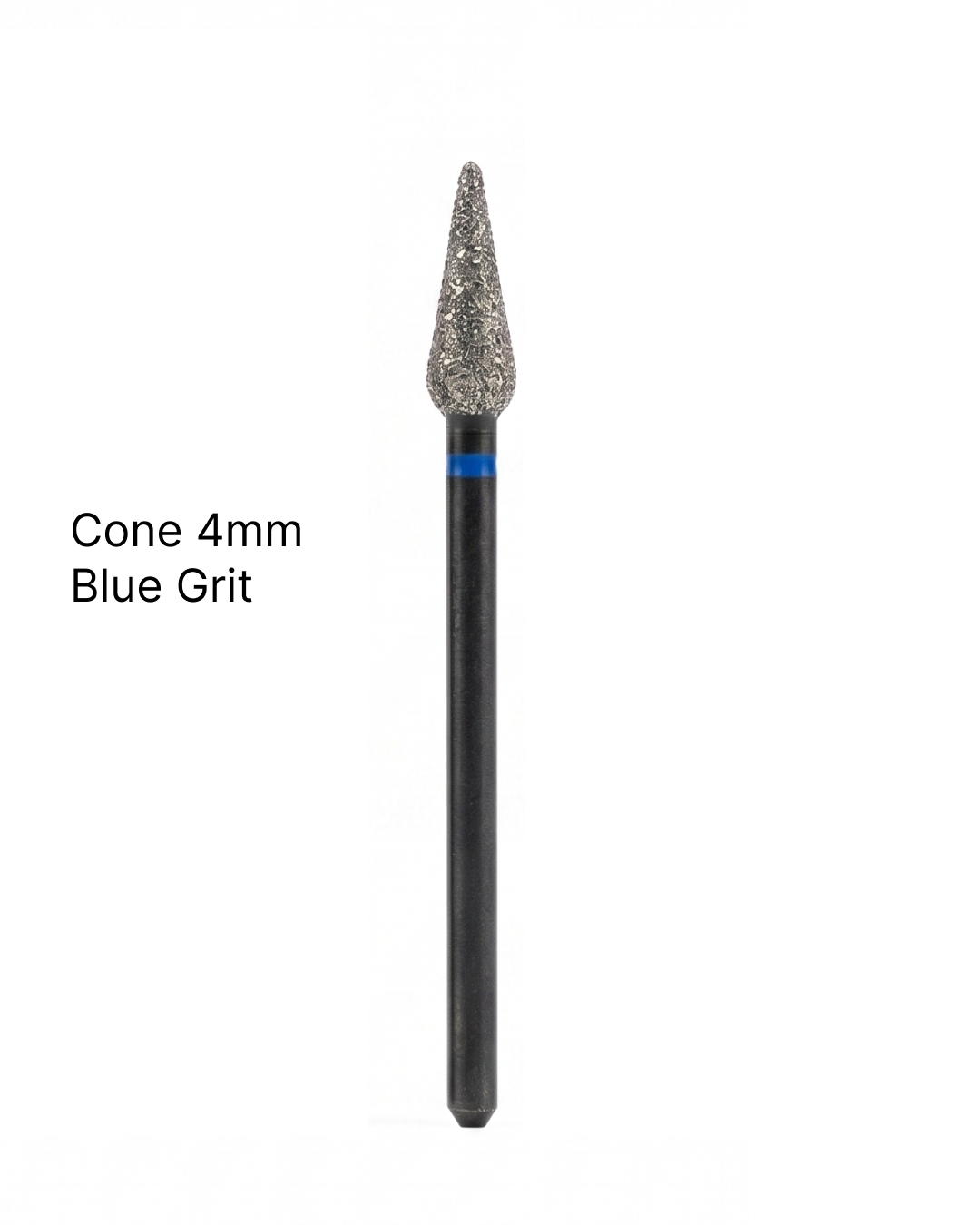 Velvet Hands Diamond Bit "Cone" 4 mm Black Diamond Coated, Blue Grit