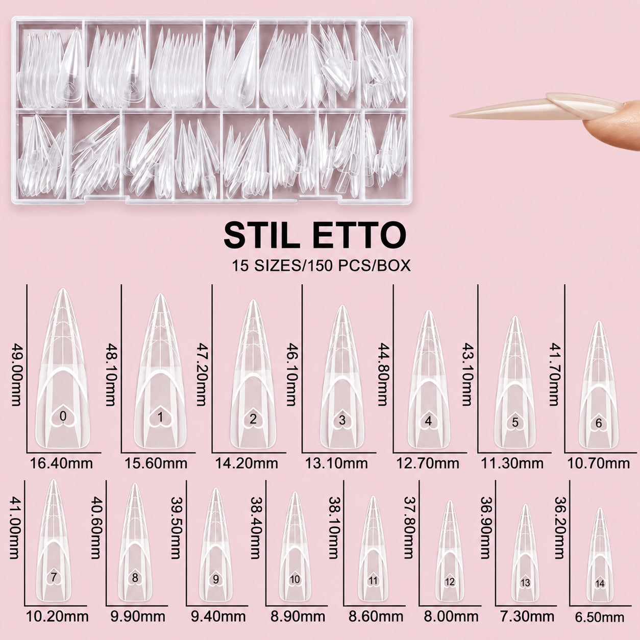 Velvet Hands Reusable Smart French Dual Forms (Stiletto)