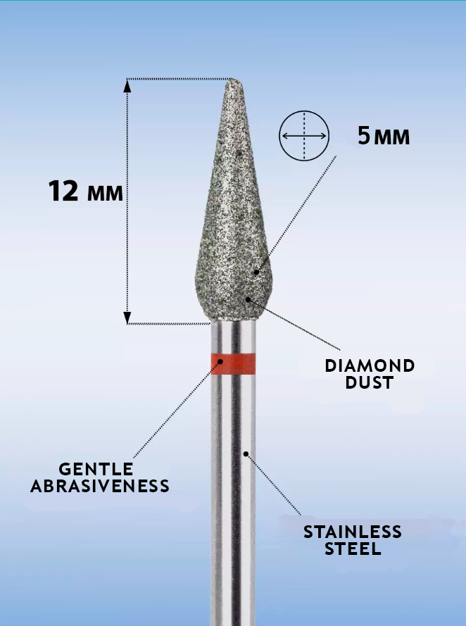 Diamond Bit "Cone" 5 mm вЂ“ Red Grit