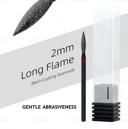 Diamond Bit "Flame" 2 mm вЂ“ Black Diamond Coated, Red Grit