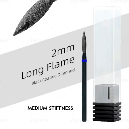 Diamond Bit "Flame" 2 mm вЂ“ Black Diamond Coated, Blue Grit