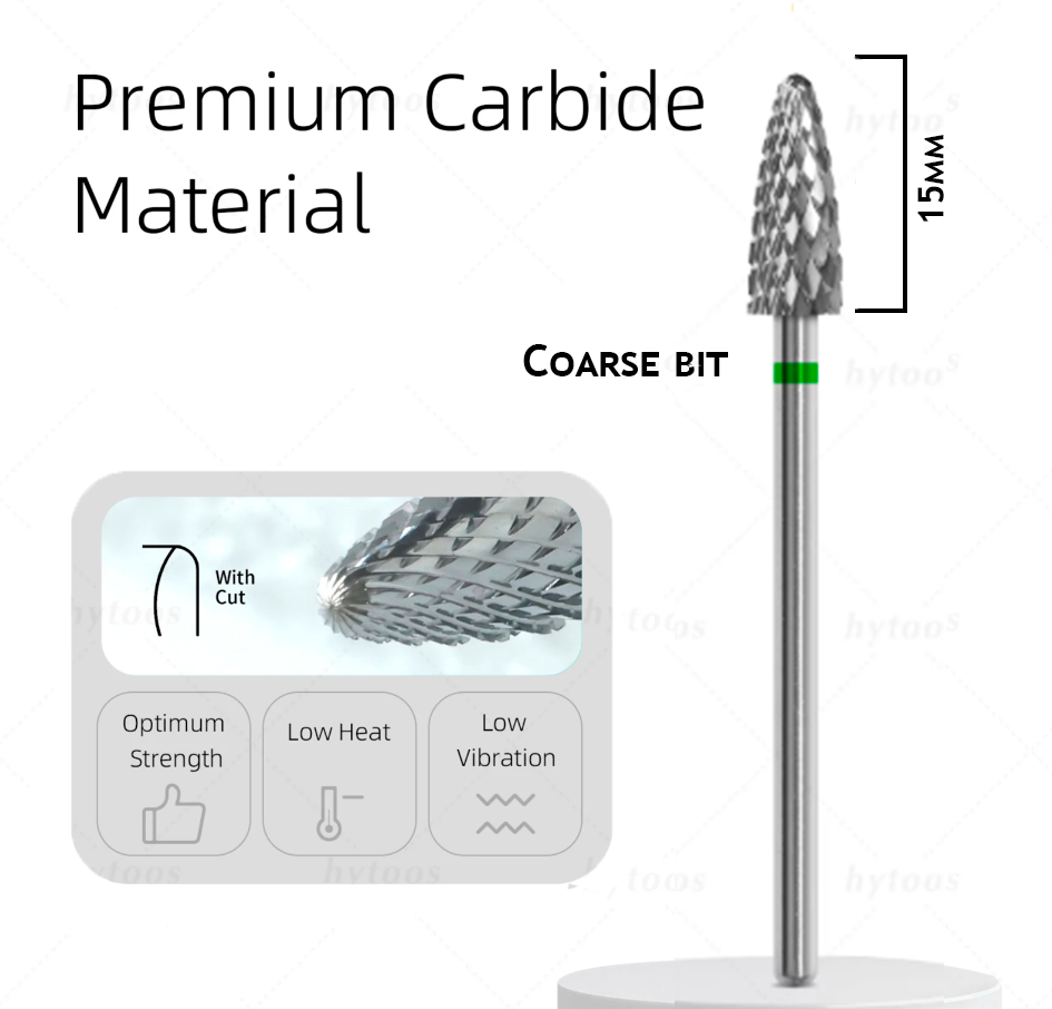 Premium Carbide Nail Drill Bit вЂ“ Removal Type, Green Grit