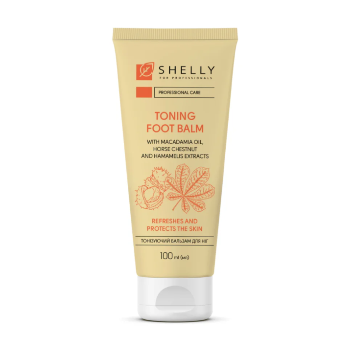 Toning foot balm with macadamia oil, extracts of horse chestnut and witch hazel Shelly 100 ml
