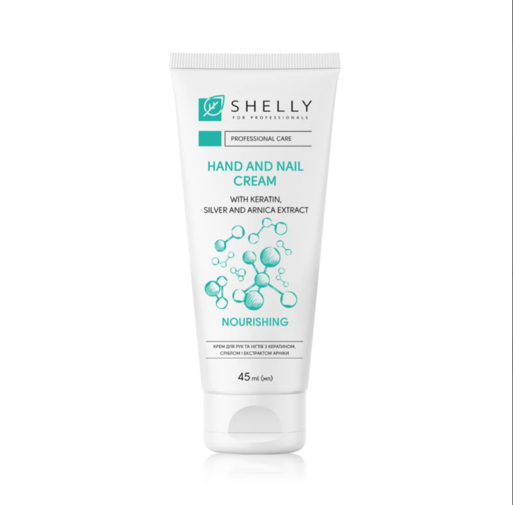 Cream for hands and nails with keratin, silver and arnica extract Shelly 45 ml