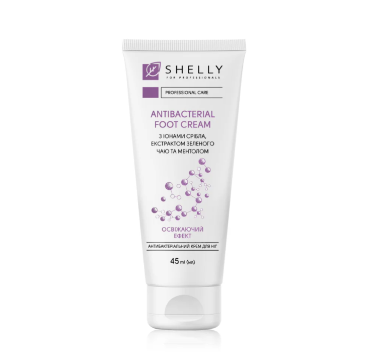 Antibacterial foot cream with silver ions, green tea extract and menthol Shelly 45 ml
