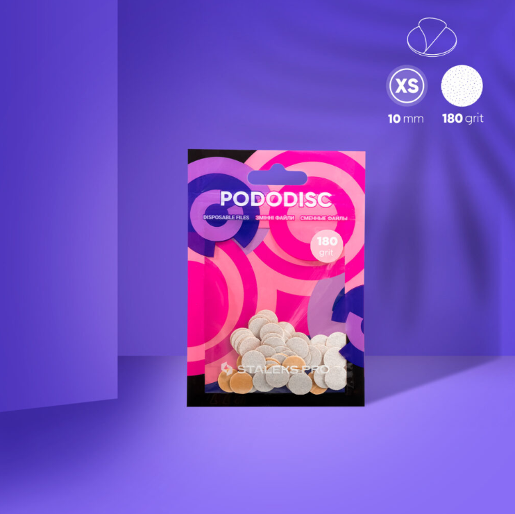 Disposable white files for pedicure disc PODODISC XS EXPERT 180 grit (50 pcs)