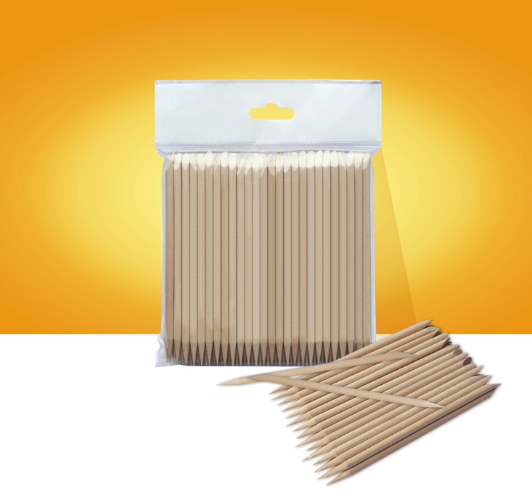 Orange stick STALEKS PRO for manicure, wooden 110 mm (100 pcs)