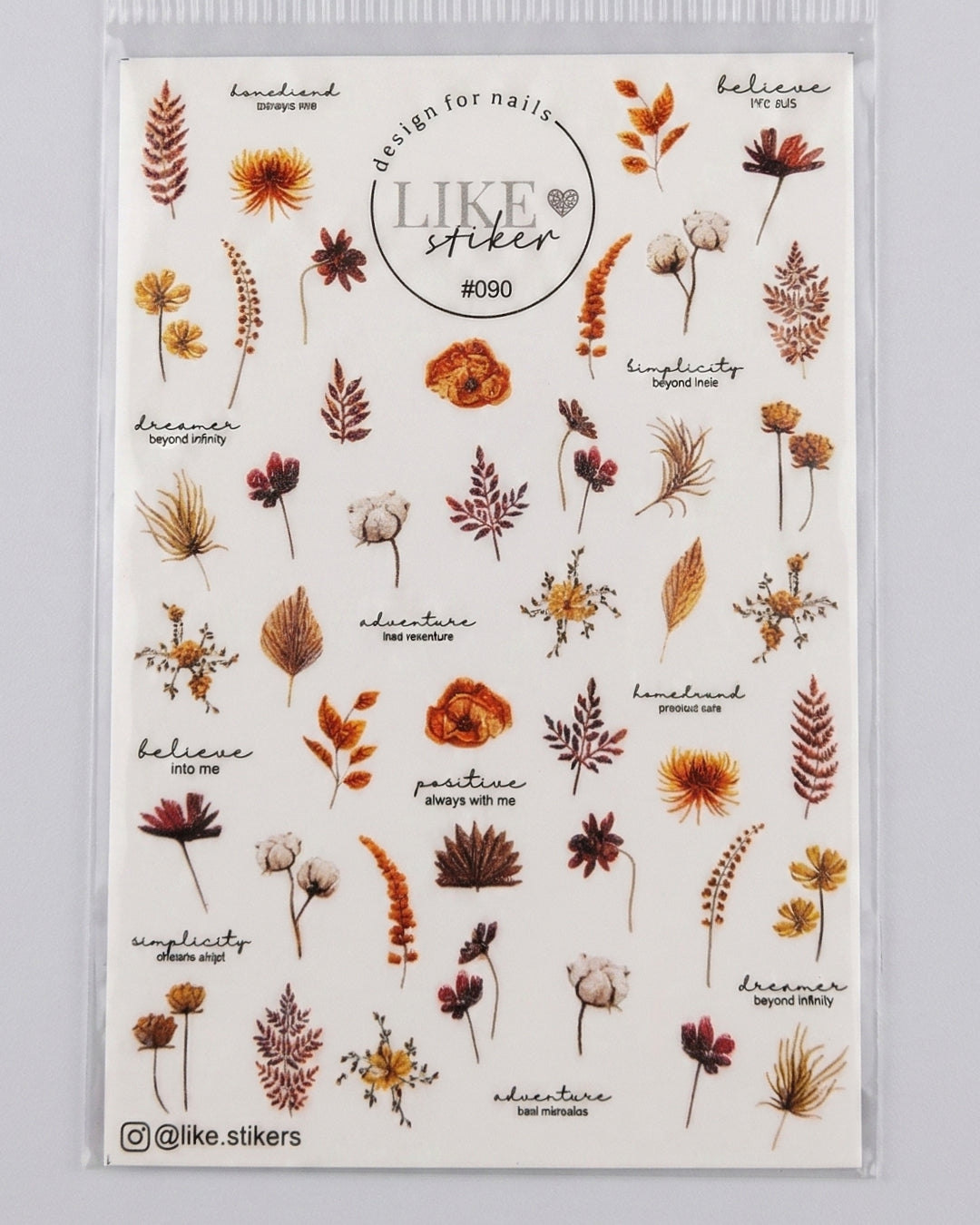 Velvet Hands Autumn Flora Nail Stickers